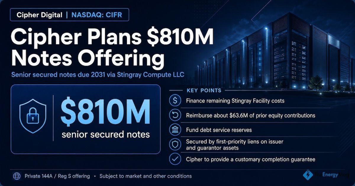Cipher Digital Seeks $810M Debt Raise to Fund Stingray Data Center
