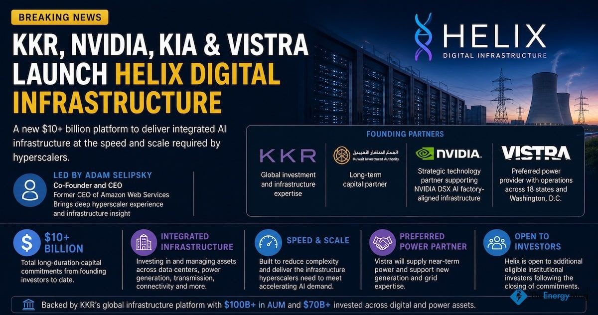 KKR, Nvidia and Vistra Launch $10 Billion AI Infrastructure Platform Helix