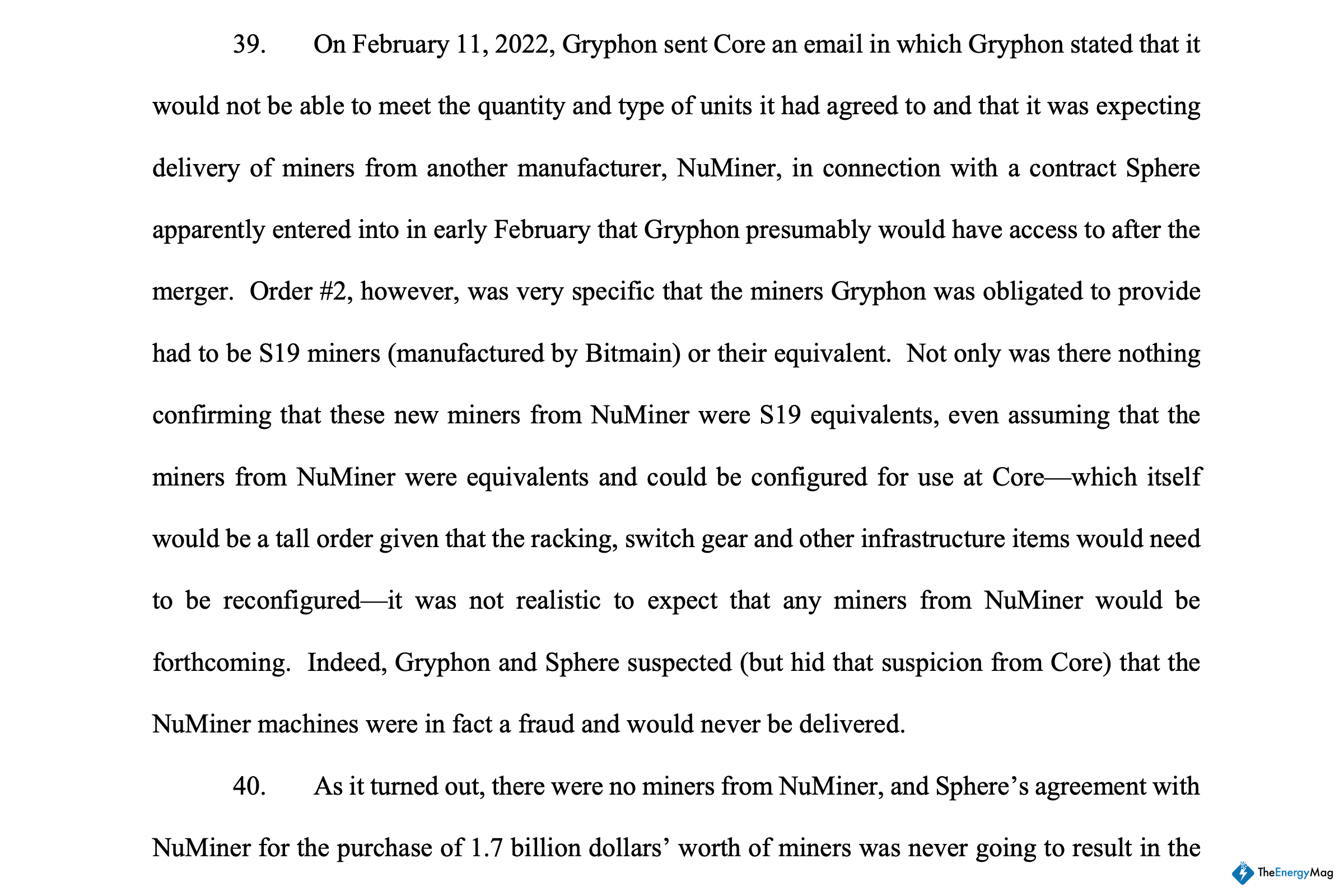 Miner Weekly: Core to Settle $34M Claims Stemming from 70K Non-Existent Miners