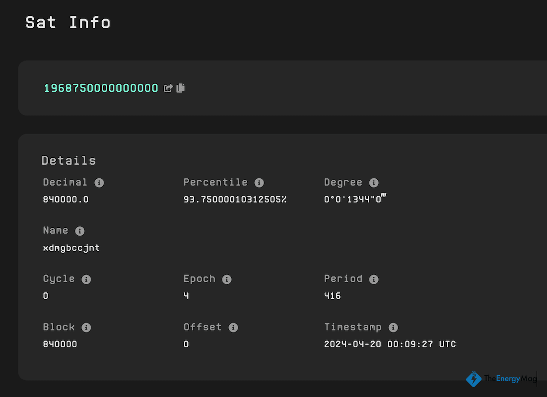 ViaBTC Sells Fourth Halving ‘Epic Sat’ for 33.3 Bitcoin