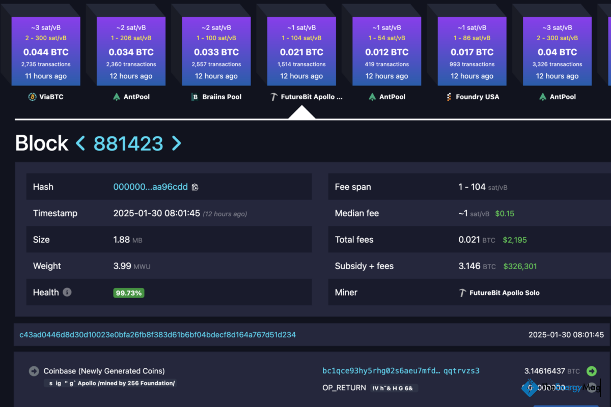 First-Ever Bitcoin Hashrate Fundraiser Mines Full Block for Non-Profit